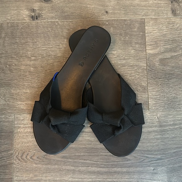 Rothy’s The Knot Black Slide sandal size 8.5 EUC - Picture 4 of 7